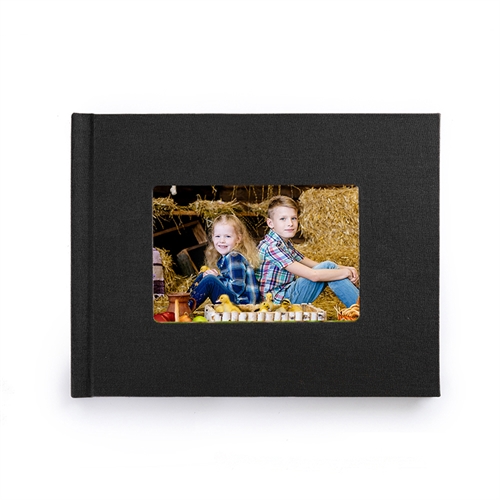 Créez votre petit album photo couverture rigide en lin noir 21,59 x 27,94 cm
