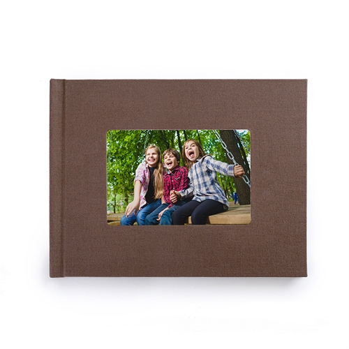 Créez votre petit album photo couverture rigide en lin brun 21,59 x 27,94 cm