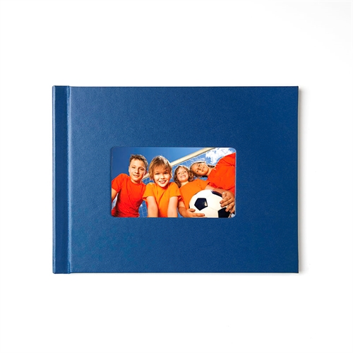 Créez votre petit album photo couverture rigide en cuir bleu 21,59 x 27,94 cm