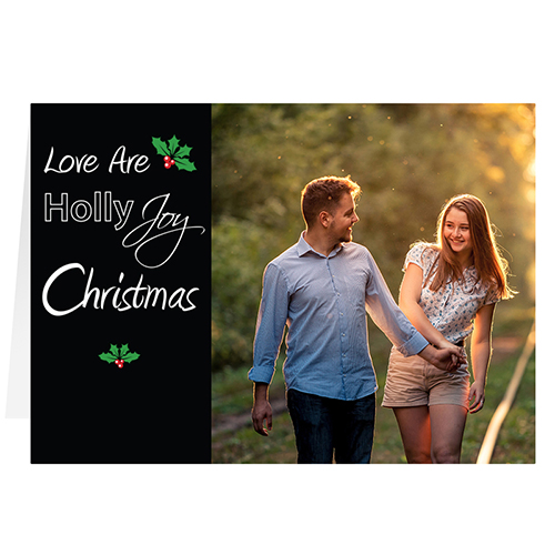 Carte de voeux de Noël personnalisée l'amour est une joie sacrée 
