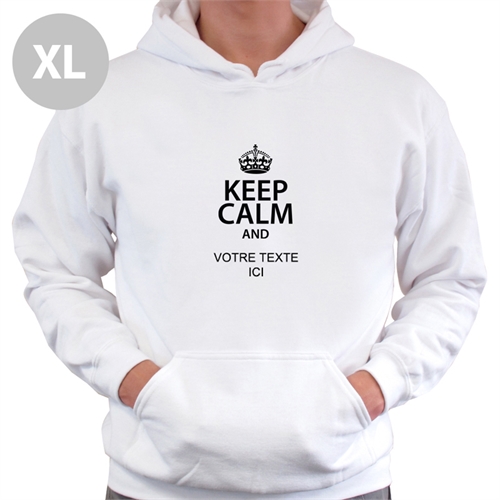Sweatshirt à capuche personnalisé restez calme & ajoutez votre texte XL
