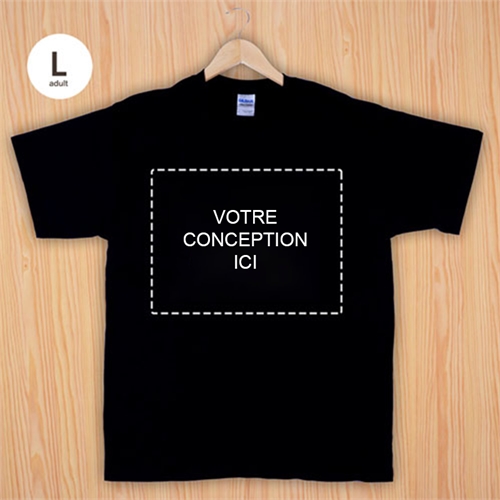 T-shirt impression personnalisée coton noir image paysage adulte large