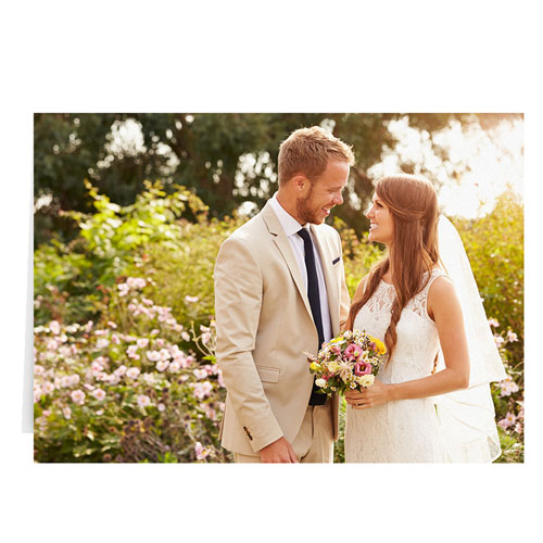 Cartes photo mariage personnalisées, paysage plié 12,7 x 17,78 cm