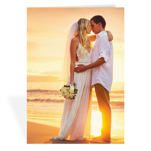 Cartes photo mariage personnalisées, portrait plié 12,7 x 17,78 cm