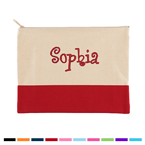 Trousse de toilette brodée 22,9 x 29,7 cm