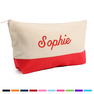 Trousse de toilette brodée 17,8 x 27,9 cm
