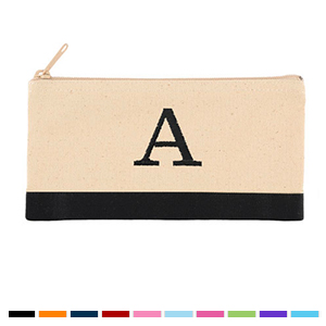 Trousse de toilette brodée 11,4 x 21,6 cm
