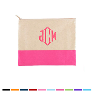 Trousse de toilette brodée 19,1 x 22,9 cm
